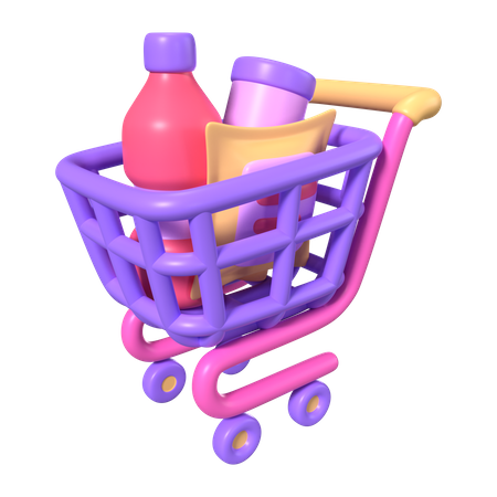 Shopping Cart Full  3D Icon