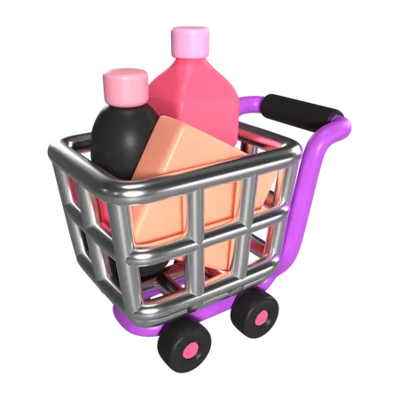 This Is Shopping Cart Full 3 D Render Illustration Icon High Resolution Png File Isolated On Transparent Background Available 3 D Model File Format BLEND OBJ FBX And GLTF 3D Icon