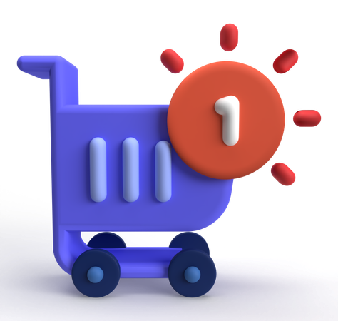 Shopping Cart Notification  3D Icon