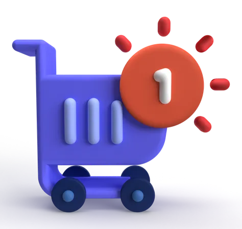 Shopping Cart Notification  3D Icon