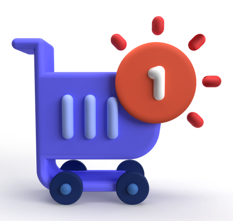 Shopping Cart Notification  3D Icon