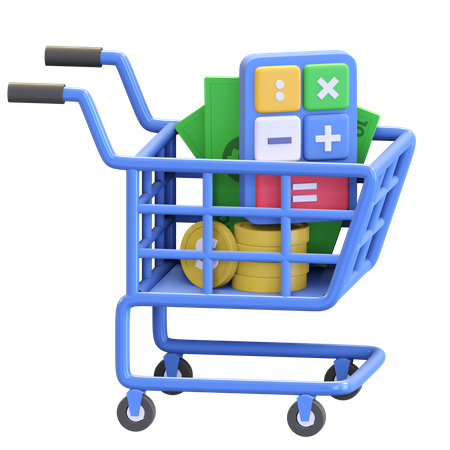 Shopping Cart payment  3D Illustration