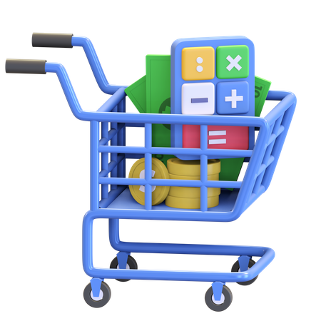 Shopping Cart payment 3D Illustration