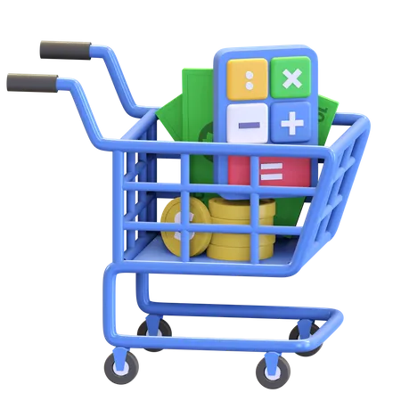 Shopping Chart Payment Icon 3 D Render Illustration 3D Illustration