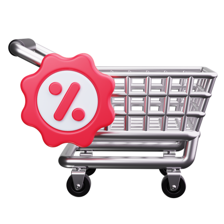 Shopping Cart Sale  3D Icon