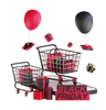 shopping cart with black friday balloons