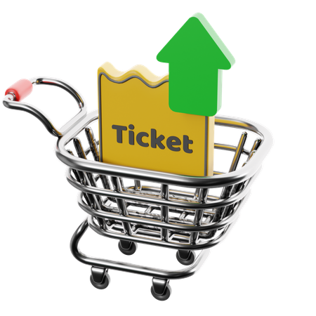 Shopping Cart With Receipt  3D Icon