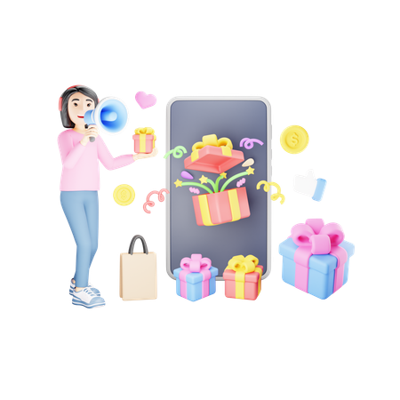 Shopping coupon  3D Illustration