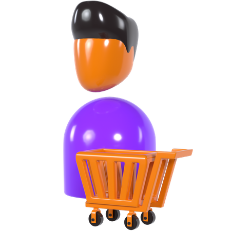Shopping Customer 3D Illustration