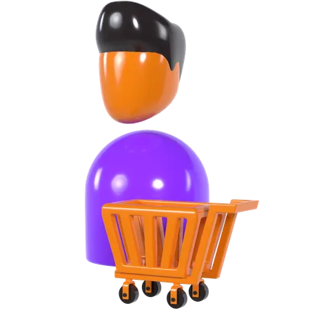 Shopping Customer  3D Illustration