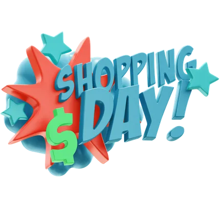 Shopping Day 3D Illustration
