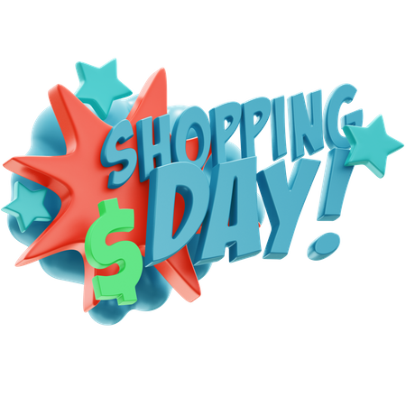 Shopping Day  3D Illustration