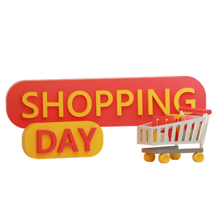 Shopping Day  3D Illustration