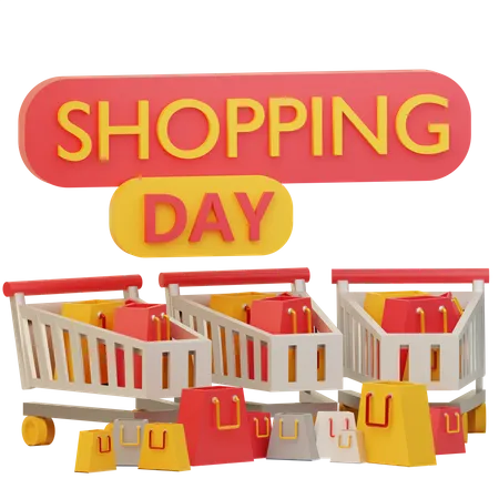 Shopping Day  3D Illustration