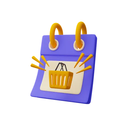 Calendar With Shopping Basket Download This Item Now 3D Icon
