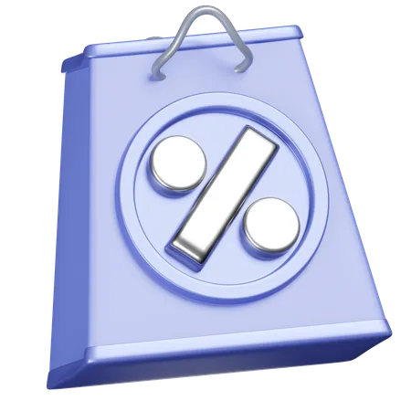 This Icon Signifies A 3 D Shopping Bag With A Discount Tag Ideal For Showcasing Discounted Shopping Or Sales 3D Icon