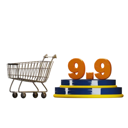 Shopping Discount Advertisement Podium  3D Illustration