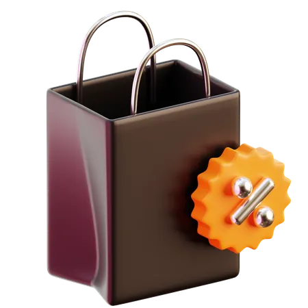 Shopping Discount Bag  3D Icon