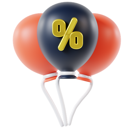 Shopping Discount Balloon  3D Icon