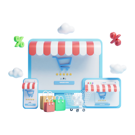 Shopping en ligne  3D Icon