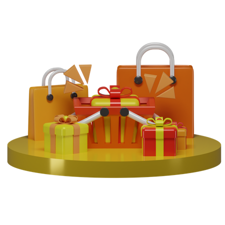 Shopping grande vente  3D Illustration