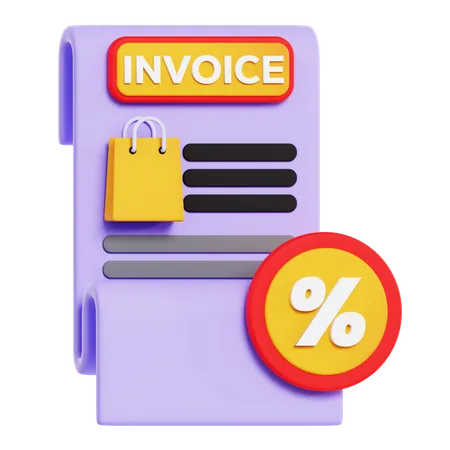 Shopping Invoice  3D Icon