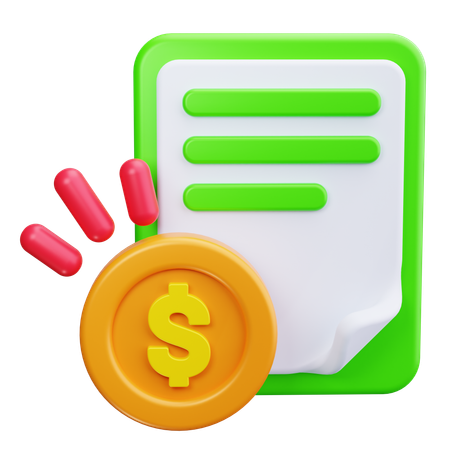 Shopping Invoice  3D Icon