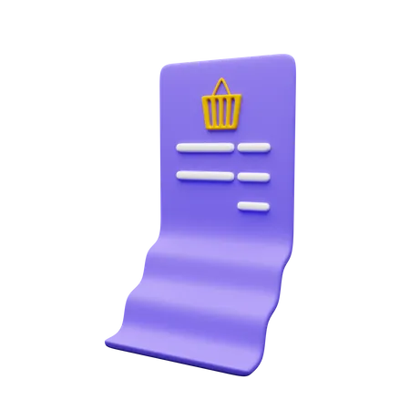 Shopping Invoice  3D Icon