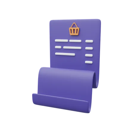 Shopping Invoice  3D Icon