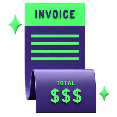 Shopping Invoice  3D Illustration