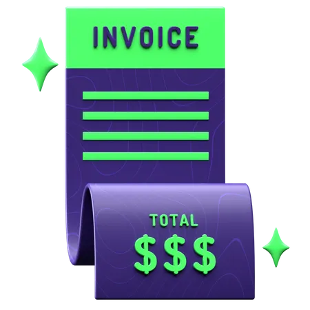 Shopping Invoice  3D Illustration