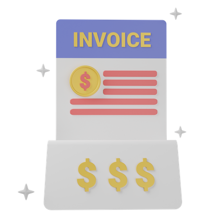 Shopping Invoice  3D Illustration