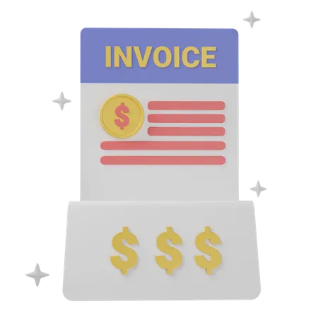 Shopping Invoice  3D Illustration