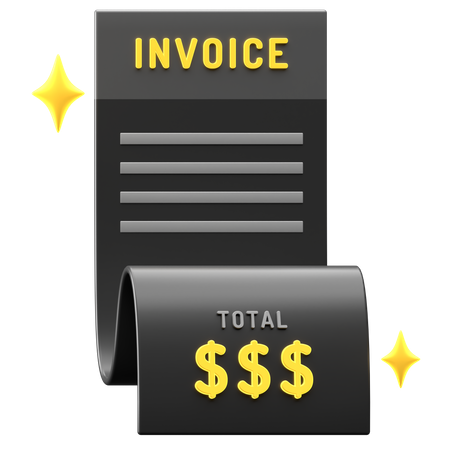 Shopping Invoice  3D Illustration