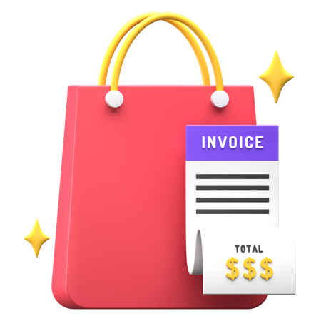 Shopping Invoice  3D Illustration