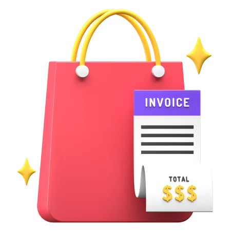 Shopping Invoice  3D Illustration