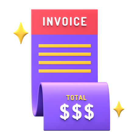 Shopping Invoice  3D Illustration