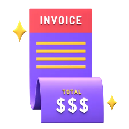 Shopping Invoice  3D Illustration