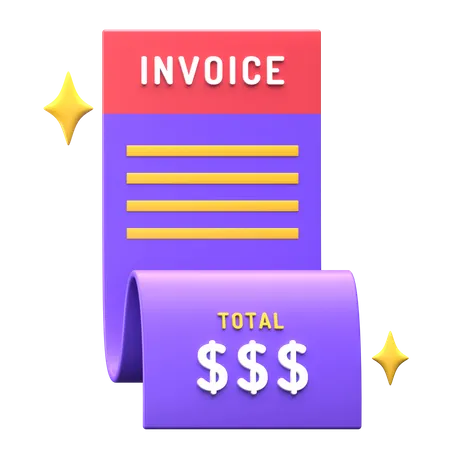 Shopping Invoice 3D Illustration