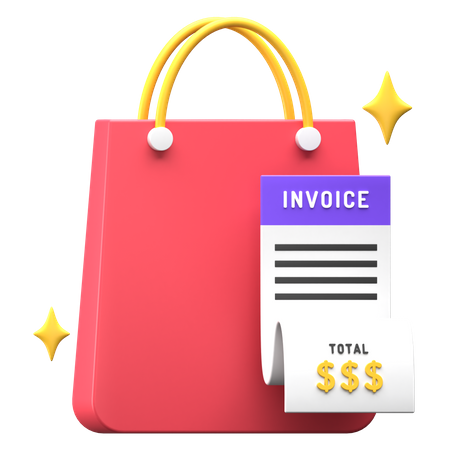 Shopping Invoice 3D Illustration