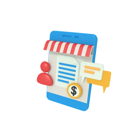 Shopping invoice on phone  3D Icon