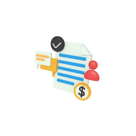 Shopping invoice profile  3D Icon