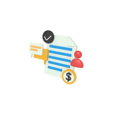 3 D Illustration Of Shopping Invoice On Paper 3D Icon