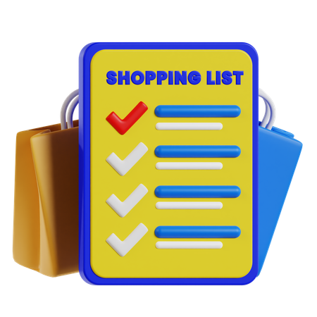 Shopping List  3D Icon