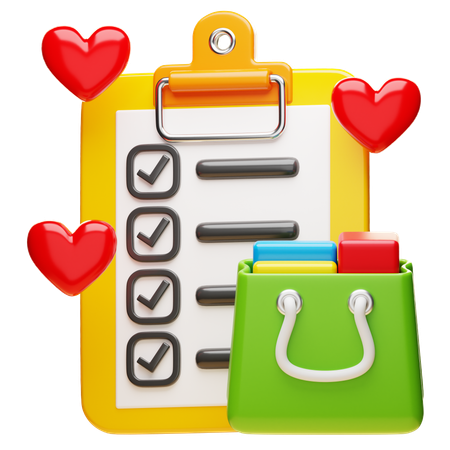 Shopping List  3D Icon