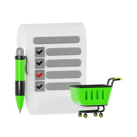 Shopping List  3D Icon