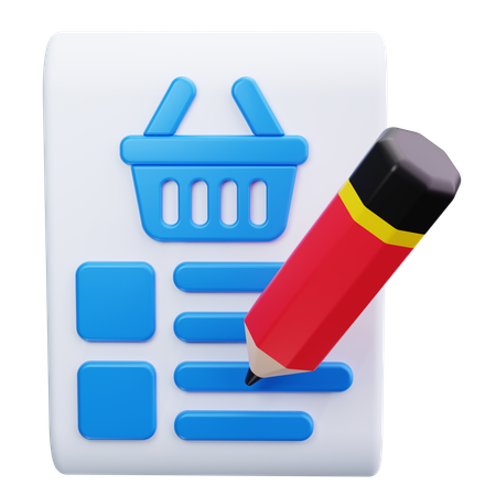 Shopping List  3D Icon