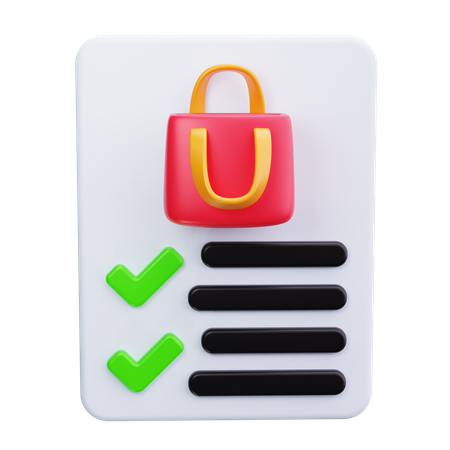 Shopping List  3D Icon