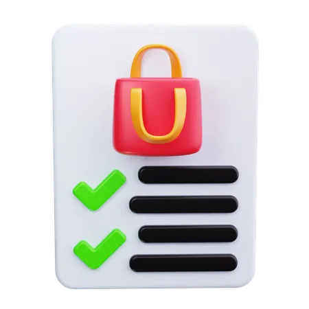 Shopping List  3D Icon