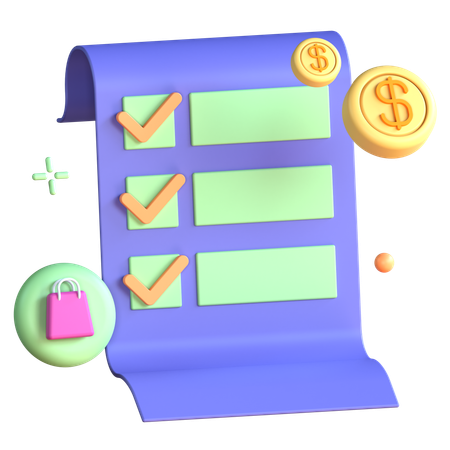 Shopping List  3D Icon